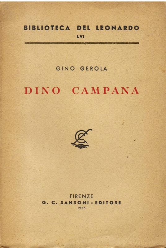 Dino Campana - Gino Gerola - copertina