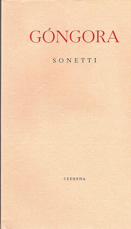 Sonetti - Sonetos - copertina