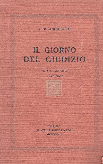 Il Giorno del Giudizio. Miti e fantasie 2a edizione - copertina