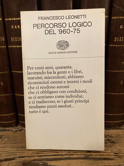 Percorso logico del '960-75. Poema - Francesco Leonetti - copertina