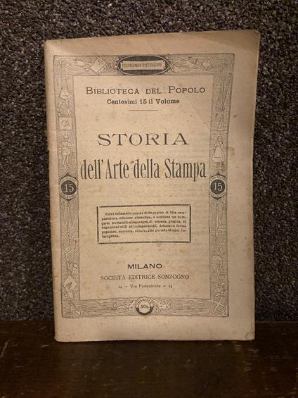 Storia dell' arte della stampa - Ambrogio Arpisella - copertina