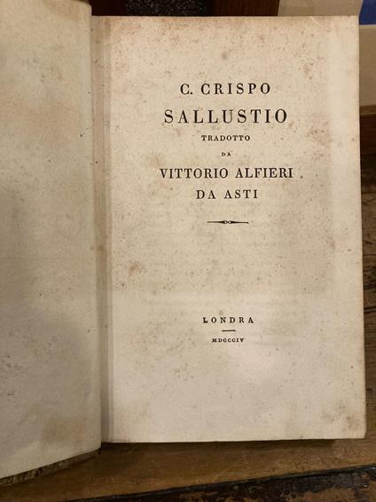 C. Crispo Sallustio tradotto da Vittorio Alfieri da Asti - C. Crispo Sallustio - copertina