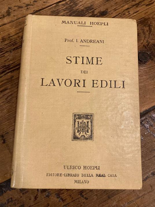 Stime dei lavori edili - Isidoro Andreani - copertina