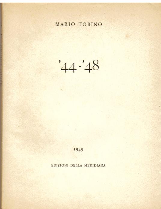 '44 - '48 - Mario Tobino - copertina