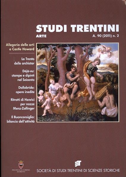 Studi trentini arte: allegoria delle arti a Castle Howard: A. 90 (2011) n.2 - copertina