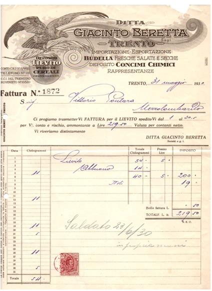 Ditta Giacinto Beretta: Trento - copertina