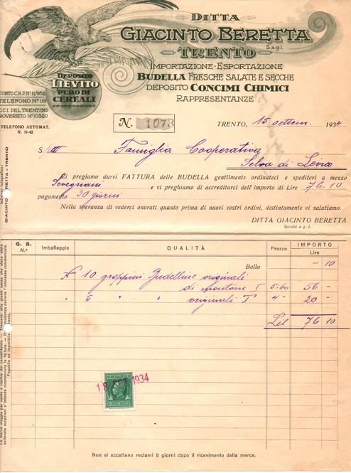 Ditta Giacinto Beretta: Trento - copertina