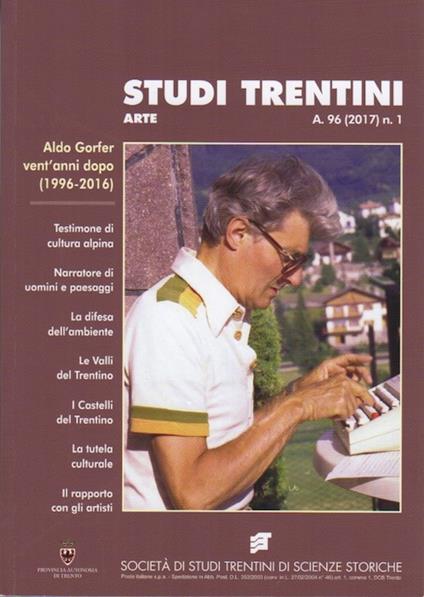 Studi trentini arte: Aldo Gorfer vent'anni dopo (1996-2016). A. 96 (2017) n.1 - copertina