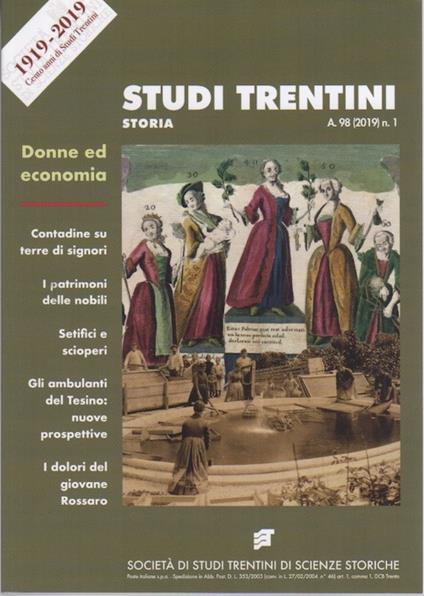 Studi trentini storia: Donne ed economia. A. 98 (2019) n.1 - copertina