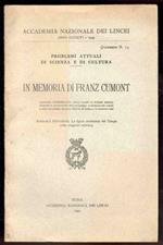 In memoria di Franz Cumont