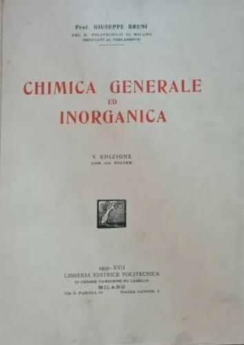 Chimica generale ed inorganica - copertina