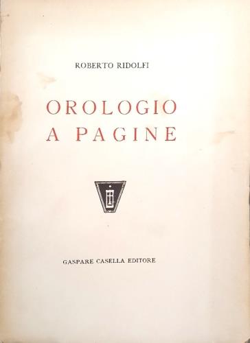 Orologio a pagine - copertina