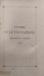 Pensieri sull'educazione. Frammento inedito 1841. Antica cancellatura a penna della parola 