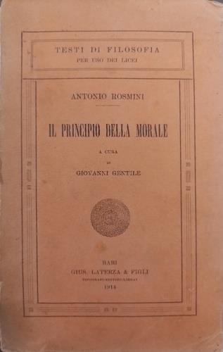 Il principio della Morale - copertina