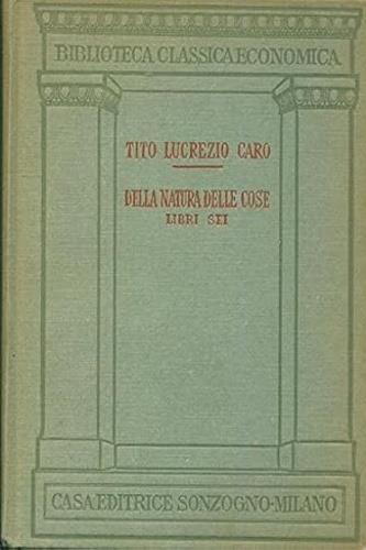 Della natura delle cose. Libri sei - copertina