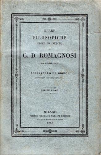 Opere filosofiche edite ed inedite - copertina