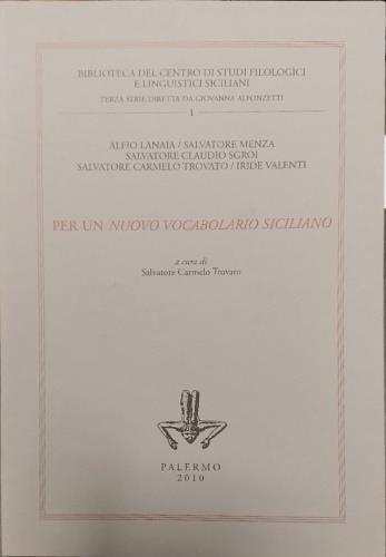 Per un nuovo vocabolario siciliano - copertina