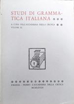 Studi di grammatica italiana. Volume XI
