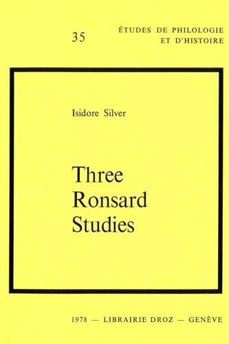 Three Ronsard Studies - copertina