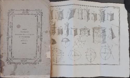 Elementi dell'aritmetica universale e della geometria piana e solida. Parte Prima. Completo delle tavole incise in appendice - copertina