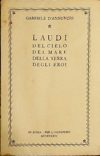 Laudi del cielo del mare della terra degli eroi - copertina