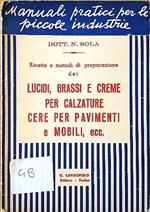 Ricette e metodi di preparazione dei Lucidi, Grassi e Creme per Calzature Cere per Pavimenti e Mobili ecc