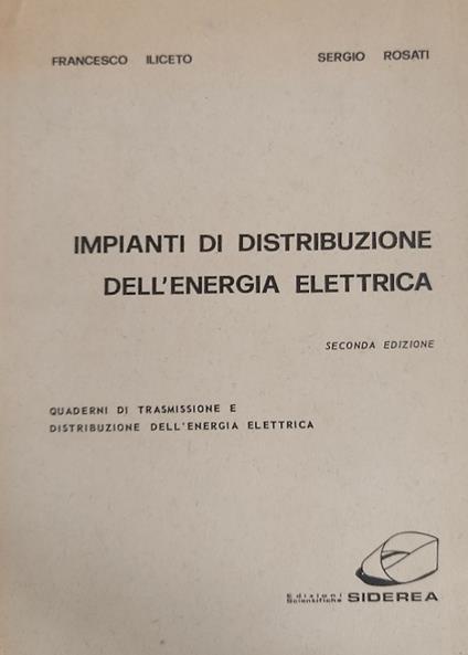 Impianti di distribuzione dell'energia elettrica. Quaderni di trasmissione e distribuzione dell'energia elettrica - copertina