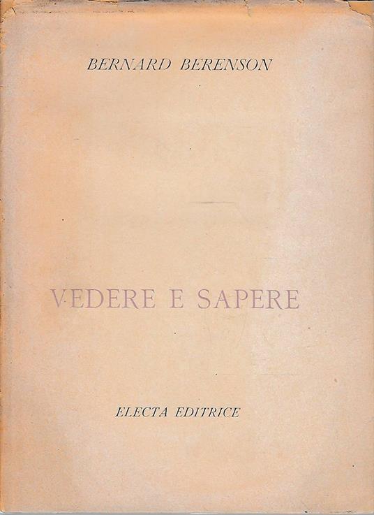 Vedere e sapere - copertina