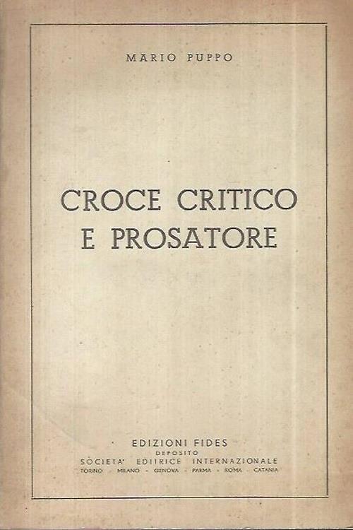 Croce critico e pensatore - copertina
