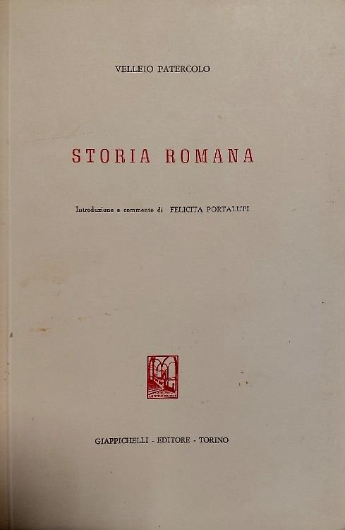 Storia romana - copertina