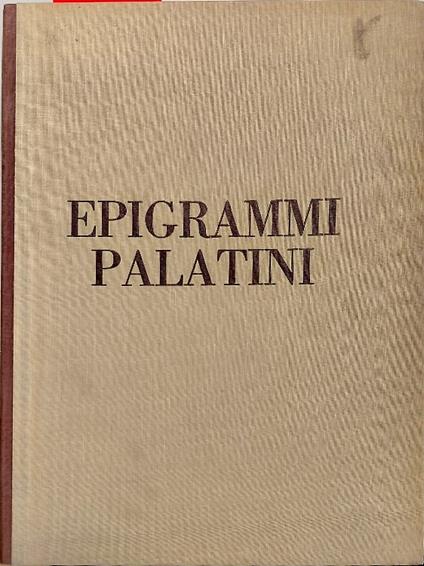 Epigrammi Palatini - copertina
