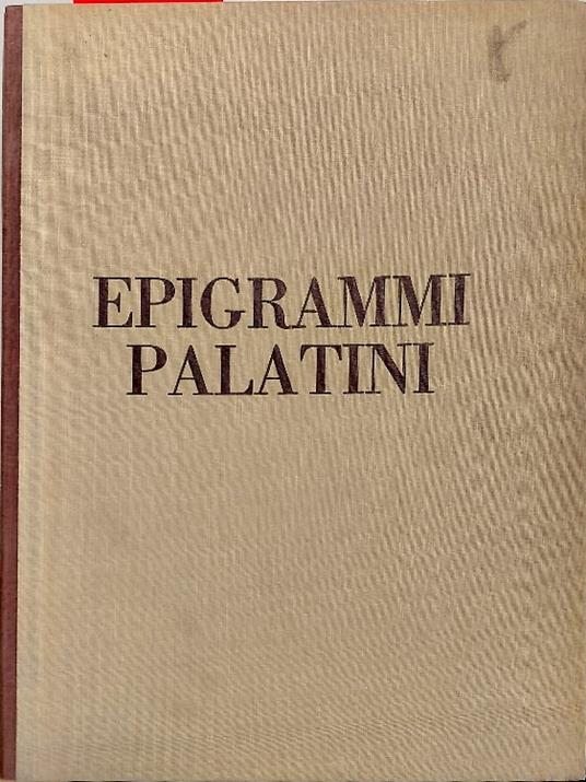 Epigrammi Palatini - copertina