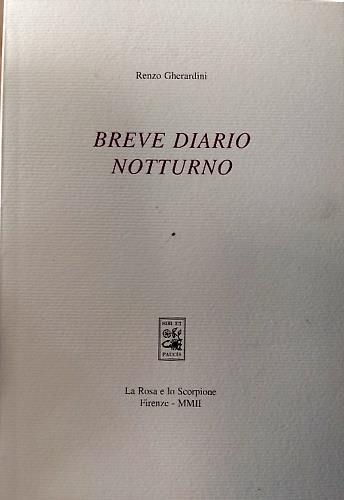 Breve diario notturno - copertina