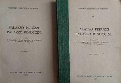 Palazzo Peruzzi. Palazzo Rinuccini. Due estratti: Le iscrizioni. I ritratti virili - copertina