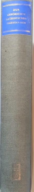 Zur Geschichte Lateinischer Eigennamen - copertina