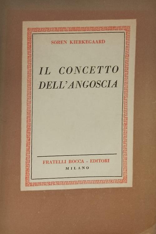 Il concetto dell'angoscia - copertina