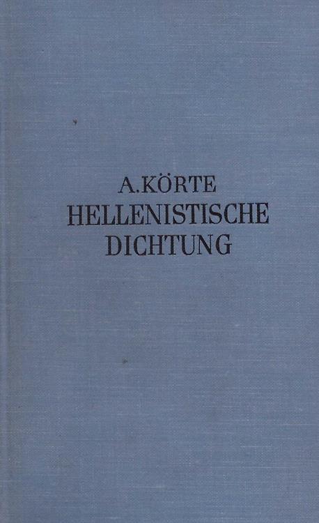Die Hellenistiche Dichtung - copertina