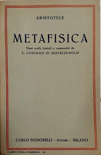 Metafisica - copertina