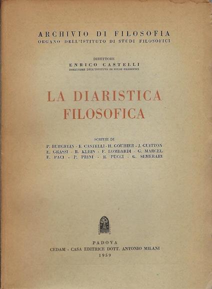 La diaristica filosofica - copertina