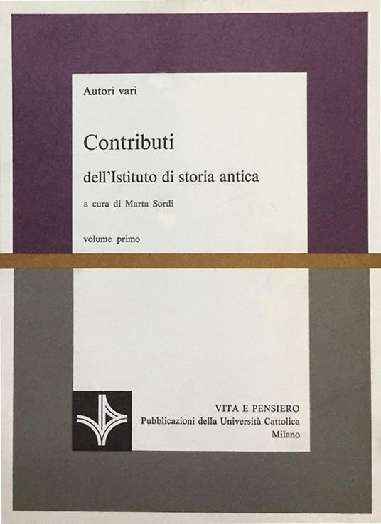 Contributi dell'istituto di Storia Antica - copertina