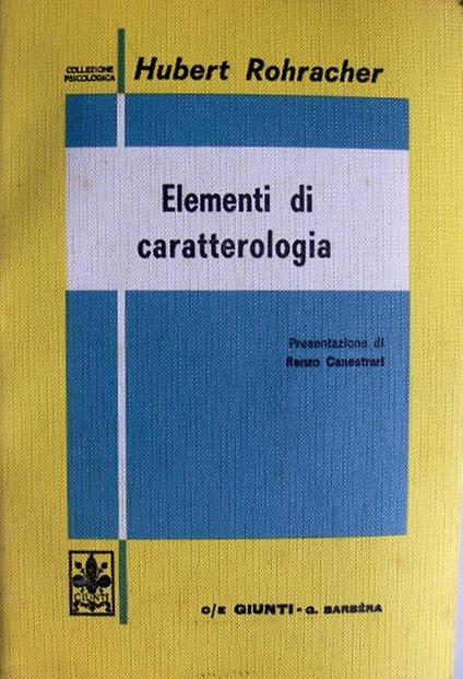 Elementi di caratteriologia - copertina