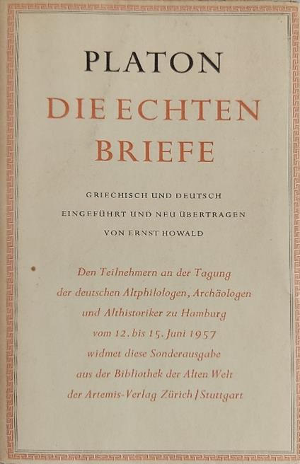 Die echten Briefe Platons - copertina