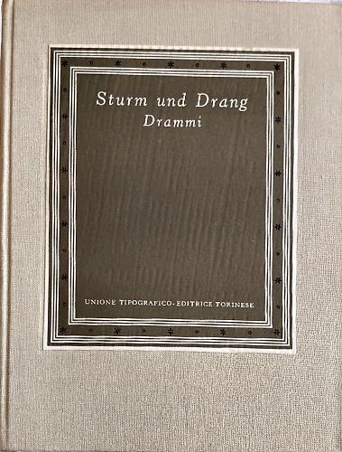 Sturm und Drang. Drammi - copertina
