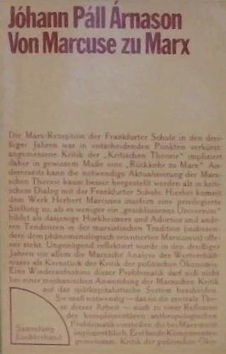 Von Marcuse zu Marx - copertina