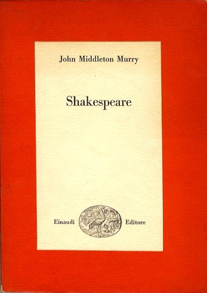 Shakespeare - John Middleton Murry - copertina
