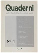 Quaderni Sardi Di Filosofia, Letteratura E Scienze Umane - Anno I. N.1. Giugno-Dicembre 1994