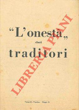 L' onestà dei traditori - copertina