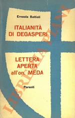 Italianita’ di De Gasperi. Lettera aperta all’on. Meda
