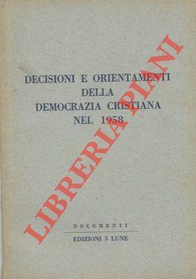 Decisioni ed orientamenti della Democrazia Cristiana nel 1958 - copertina