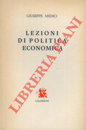 Lezioni di politica economica - Giuseppe Medici - copertina